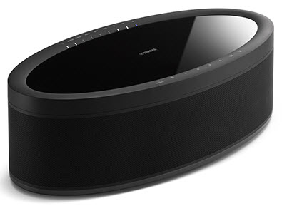 WX051Bl ic Oval shaped speaker viewed from an above angle.