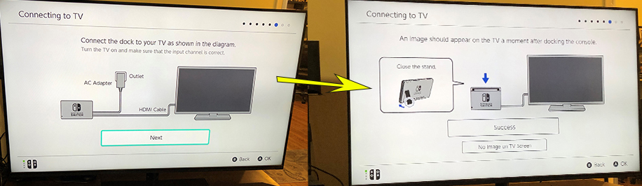switch connection success Nintendo Switch TV connection instructions, post-connection.