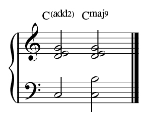 WRK-12_Fig.-2_Sus2_maj9-01 Second example of color tones in jazz voicings on piano.