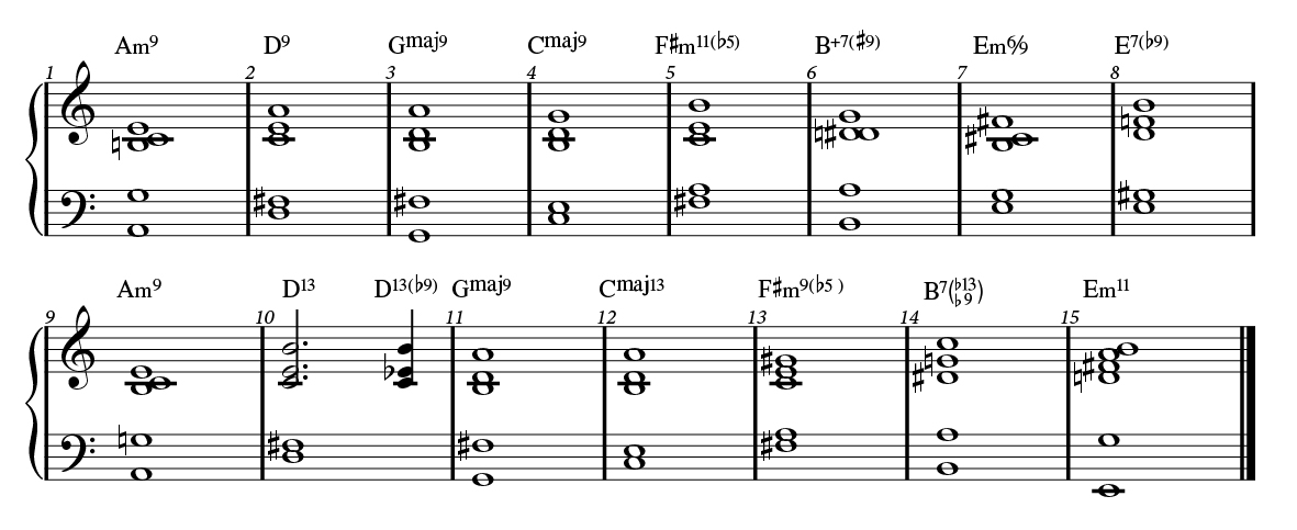 WRK-12_Fig.-8_Autumn-Leaves-two-handed-voicings-01 Autumn Leaves with two-handed voicings.