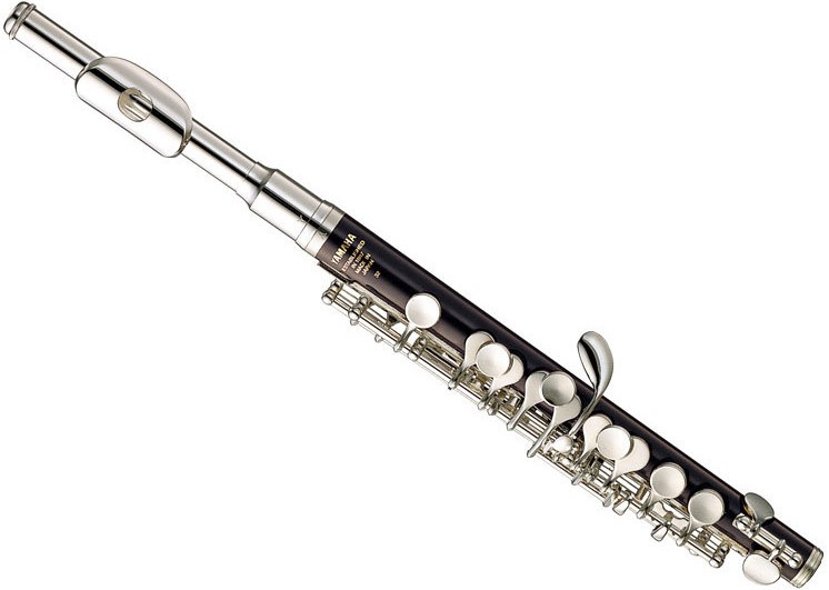 YPC-32 Black and silver plastic flutelike instrument.
