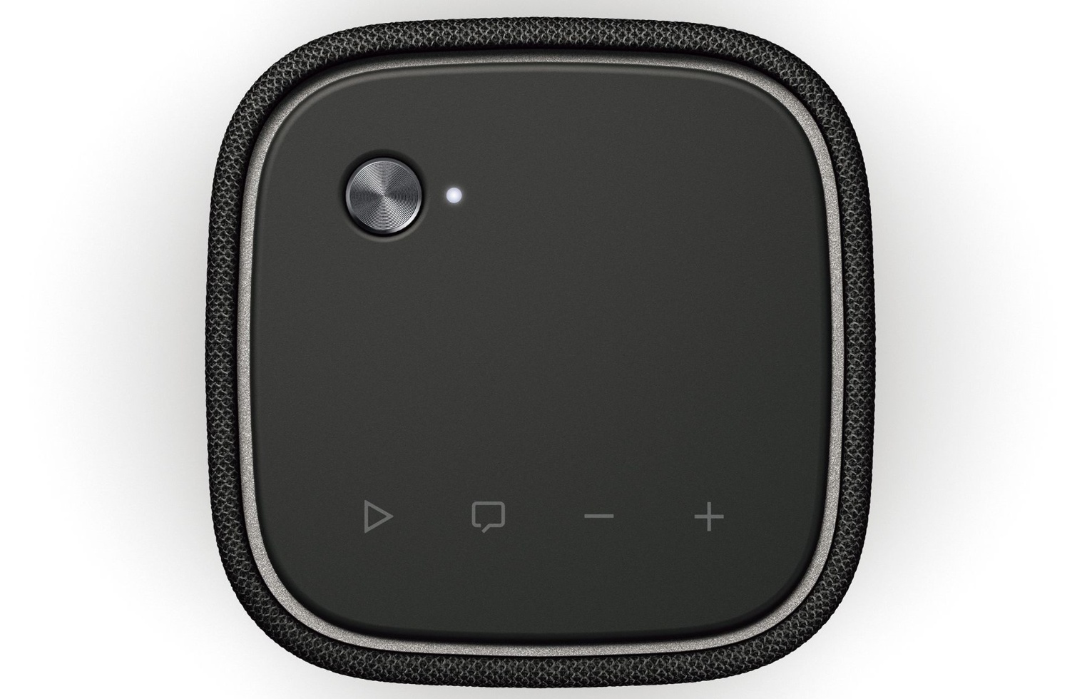 Top view of black Bluetooth speaker